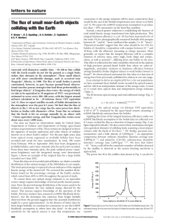 The flux of small near-Earth objects colliding with