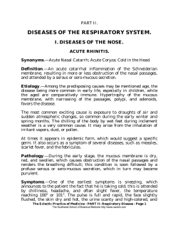 diseases of the respiratory system.