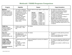 Medicaid-FAMIS Comparison Chart