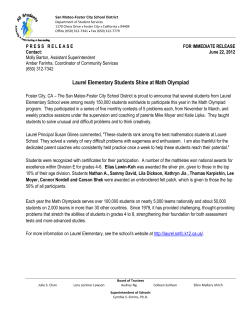 Press Release 6.22.12 Laurel Mathletes - San Mateo