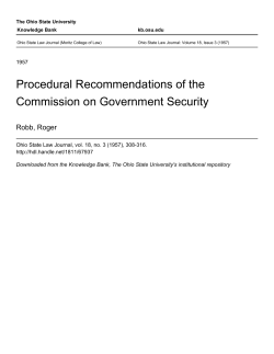 Procedural Recommendations of the Commission on Government