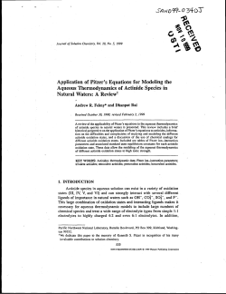 Application of Pitzer`s Equations for Modeling the Aqueous