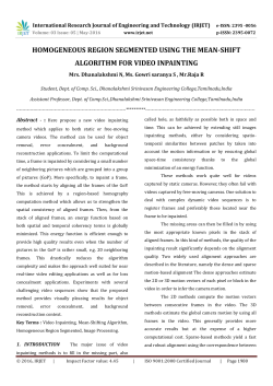 homogeneous region segmented using the mean-shift