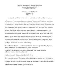 This morning is the last Sunday in our church calendar year &ndash; Christ