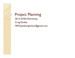 Project Planning - Pittsburgh FIRST