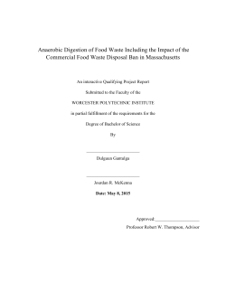 Anaerobic Digestion of Food Waste Including the Impact