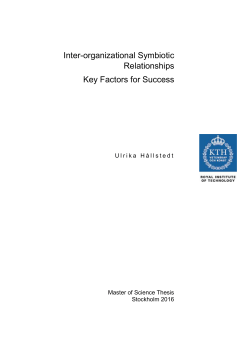 Inter-organizational Symbiotic Relationships Key Factors for