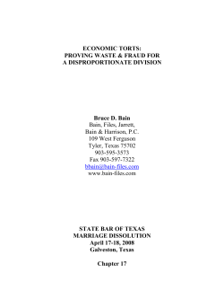 ECONOMIC TORTS - Tyler TX Family Law Attorney