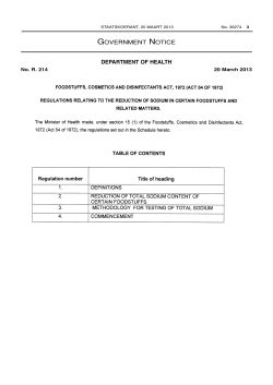 Foodstuffs, Cosmetics and Disinfectants Act