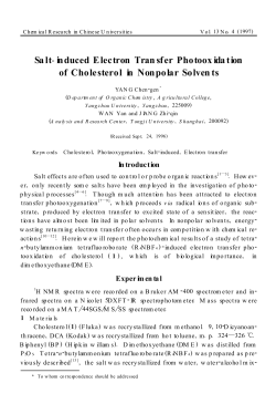 Salt- induced Electron Transfer Photooxidation of Cholesterol in