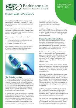 G.5 Dental Health and Parkinson`s Disease