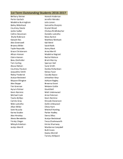 1st Term Outstanding Students 2016-2017