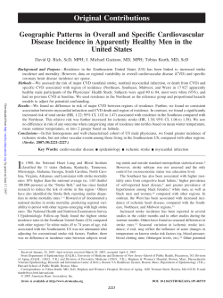 Geographic Patterns in Overall and Specific Cardiovascular Disease