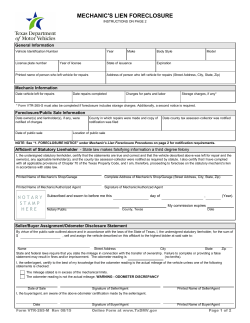 Mechanic`s Lien Foreclosure (Form VTR-265-M)