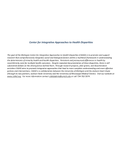 Center for Integrative Approaches to Health Disparities