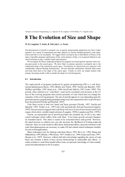 The Evolution of Size and Shape - School of Computer Science