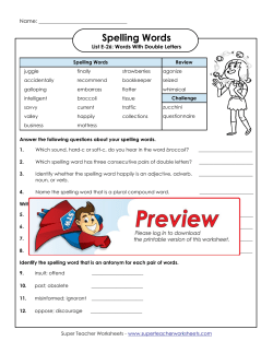 Spelling Words - Super Teacher Worksheets