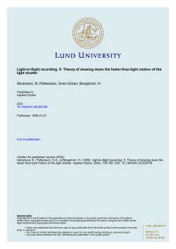 Light-in-flight recording. 5 - Lund University Publications