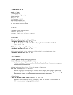 CURRICULUM VITAE Janelle P. Wharry Assistant Professor School