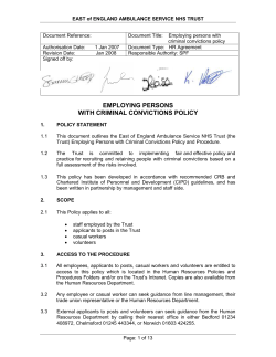 employing persons with criminal convictions policy