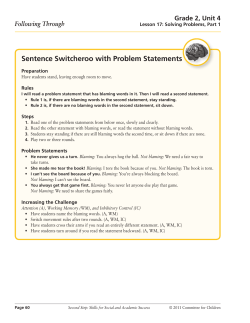 Sentence Switcheroo - Committee for Children