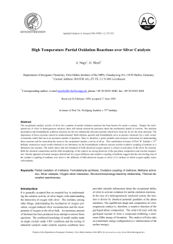 High Temperature Partial Oxidation Reactions over