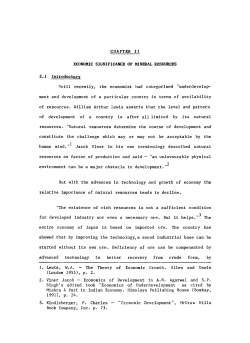 CHAPTER II ECONOMIC SIGNIFICANCE OF MINERAL