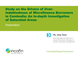 Study on the Drivers of Over-Indebtedness of Microfinance