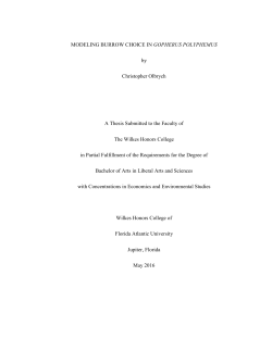 MODELING BURROW CHOICE IN GOPHERUS POLYPHEMUS by