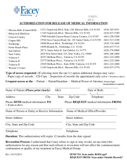 EMRN: HCL: AUTHORIZATION FOR RELEASE OF MEDICAL