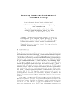 Improving Coreference Resolution with Semantic - OntoLP