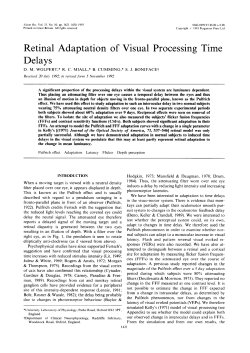Retinal Adaptation of Visual Processing Time Delays