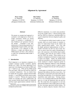 Alignment by Agreement - Stanford Computer Science