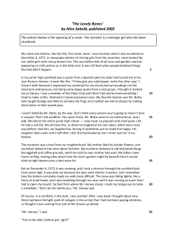 English Paper 1 &ndash; Lovely Bones May 2017