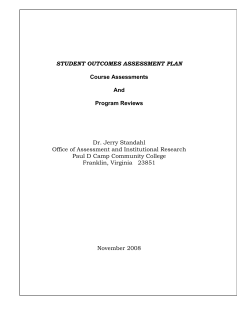 Student Outcomes Assessment Plan