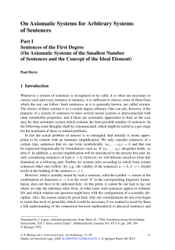 On Axiomatic Systems for Arbitrary Systems of Sentences
