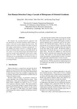 Fast Human Detection Using a Cascade of