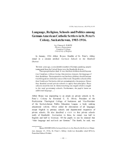 Language, Religion, Schools and Politics among German