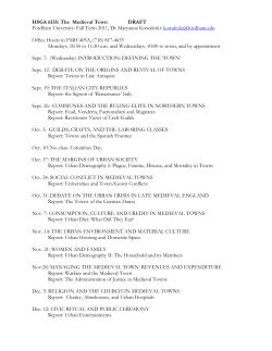HSGA 6155: The Medieval Town DRAFT Fordham University: Fall