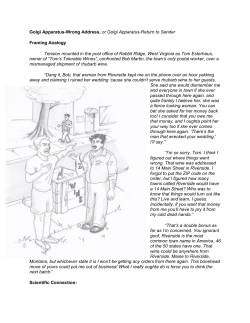 Golgi Apparatus-Wrong Address, or Golgi Apparatus-Return