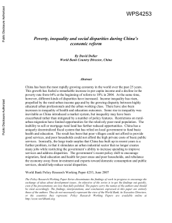 Poverty, inequality and social disparities during China`s economic