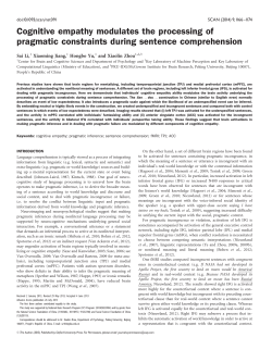 Cognitive empathy modulates the processing of