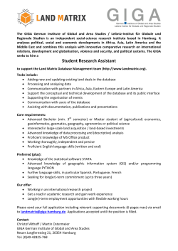 Student Research Assistant - GIGA | German Institute of Global and