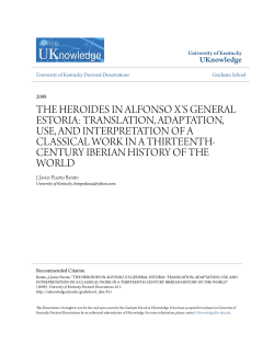 the heroides in alfonso x`s general estoria - UKnowledge