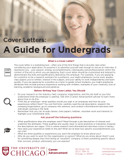 Cover Letters: A Guide for Undergrads