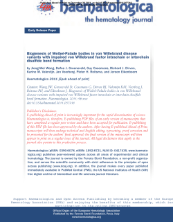 Biogenesis of Weibel-Palade bodies in von
