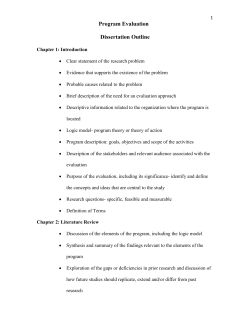 Program Evaluation Dissertation Outline