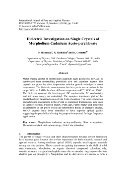 Dielectric Investigation on Single Crystals of Morpholium Cadmium