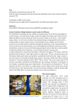 Titre Contribution &agrave; l`&eacute;tude de la structure de 78Ni - NPAC