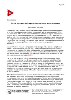 Probe diameter influences temperature measurements